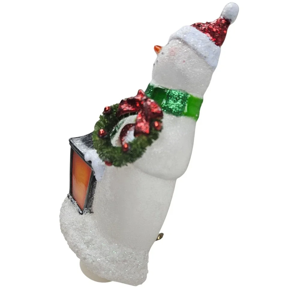 Christmas‎ Snowman Night Light Plug In Lantern Wreath Festive Holiday Decor